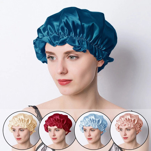 Womens pure silk sleep - sleep, cap