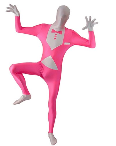 Mens pink spandex bodysuit - mens,