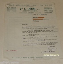 LETTRE & FACTURE 1963 TELE-MENAGER LA FAYETTE livraison Machine à laver LINCOLN