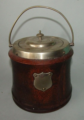 Oak ice bucket - &, silver