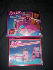 lot 2 boites barbie salon de coiffure et chambre de barbie jouet ancien vintage