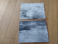 2 GRANDES PHOTOS FLOTILLE 16 F AVIATION , PILOTE DE GUERRE ( AVION FOUGA )