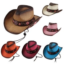 Chapeau cowgirl rose fleur