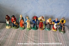 Lot 9 santons Provence, crèche de Noël, Nativité, argile, entre 8 et 10 cm