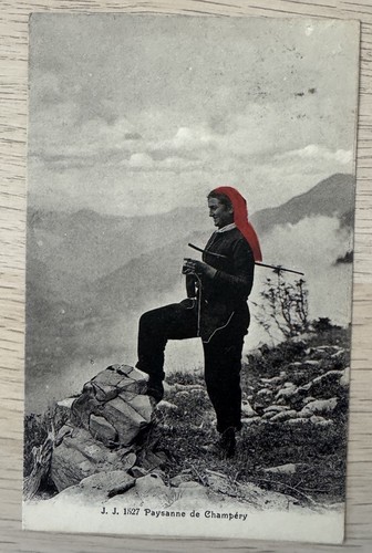 Cpa champéry paysanne - paysanne, 1920