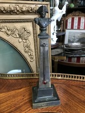 Thermomètre XIXème en bronze buste décoré de Napoléon Bonaparte sur obélisque 