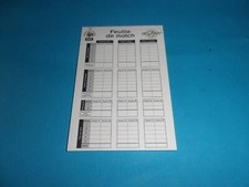 Bloc de feuille de match pour