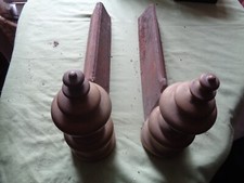 Ancienne paire de CHENETS en fonte et laiton 
