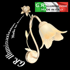 Applique classique ivoire or 1 lumière lampe murale verre jaune paille DINA