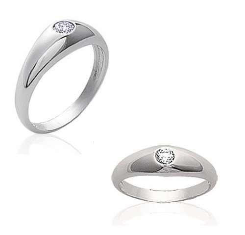 Bague alliance jonc solitaire - alliance,