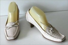 STUDIO PERTINI Escarpins Tout Cuir Blanc Rosé Nacré T 38 TBE