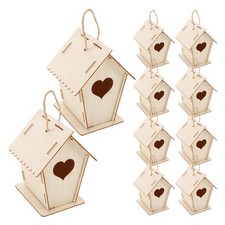  12 Pcs Niche Oiseaux Exterieur Artisanat En Bois Pour Les Enfants