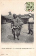 ETHNIC NUDE - Congo Brazzaville - Chief Missanga and his pregnant wife in N'Goko