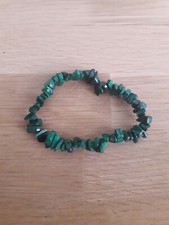 Bracelet baroque chips pierres naturelles MALACHITE élastique QUALITE EXTRA -
