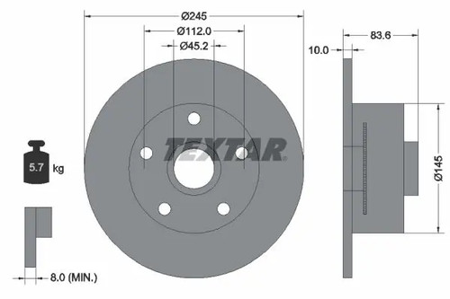 Disque frein plein - 2x,