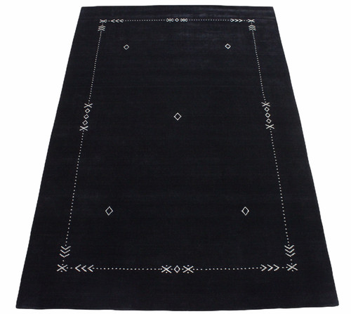 Gabbeh noir tapis - gabbeh, laine
