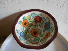 Vide Poche Céramique VINTAGE Barbotine florale  style Vallauris