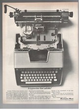REMINGTON RAND Machine À Écrire Typewriter 1962 Publicité 1 Page