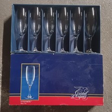 6 flutes à Champagne Cristal