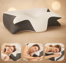 Oreiller Ergonomique Orthopédique Mémoire de Forme – Soulage Cou & Cervicales 