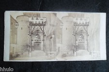 STB071 portail porte grille chateau ville a situer ancien photo STEREO amateur
