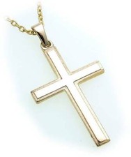 Pendentif Croix Bord Mat or