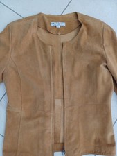 Gilet En Peau Chevre  Velours Camel