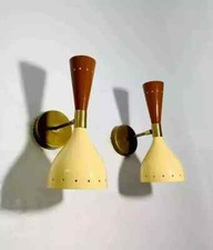 Paire moderne d'appliques murales en laiton applique murale italienne Stilnov...