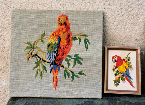 Tapisserie canevas perroquet - 1,