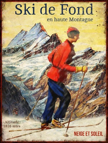 Affiche poster ski - ski, fond