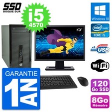 PC Tour HP ProDesk 400 G1 Ecran 19" i5-4570 RAM 8Go SSD 120Go Windows 10 Wifi
