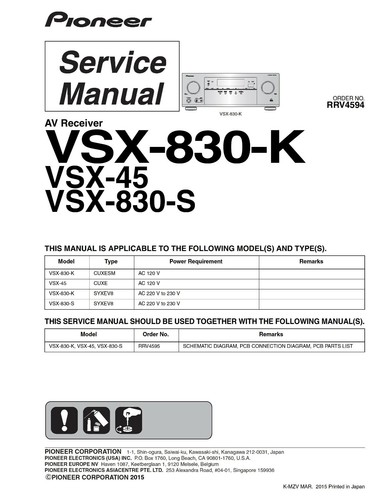 Service manuel instructions - service,