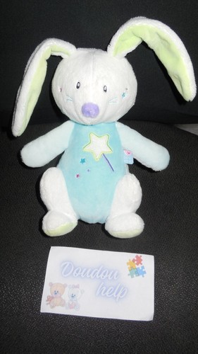 Doudou peluche lapin - lapin, bleu