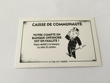 Carte caisse compte offshore pièce monopoly édition tricheurs hasbro gaming