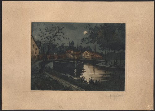 1920 gravure eau - 1920, signée