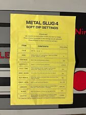 Artset Flyers Marquee Dip Switch Metal Slug 4 Neo Geo Mvs Snk Arcade NeoGeo
