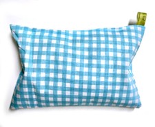 Coussin à Noyaux de Cerise Oreiller Miniblings 23x17cm à Carreaux Turquois Blanc