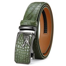 Ceinture Homme Grande Taille Réglable Boucle Automatique Cuir PU Crocodile Hurle