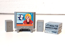 PLAYMOBIL LOT MAISON MUSIQUE CHAÎNE HI-FI TV SALON TÉLÉVISION