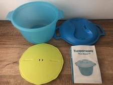 TUPPERWARE cuiseur a riz micro-ondes 2,2L  bleu et vert Avec Notice