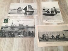 Lot de 4 cartes postales anciennes PORT EN BESSIN.  LOT 25