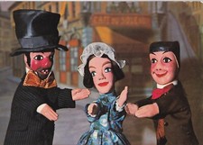 Carte postale postcard 10x15cm LYON théâtre GUIGNOL GNAFRON MADELON écrite