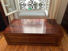 Grande Table Basse avec grand Coffre De Rangement Acajou Foncé 120x60xH40