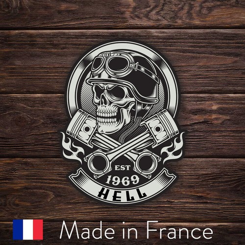 Skull head biker - biker, old
