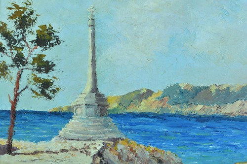 Tableau ancien marine paysage - tableau,