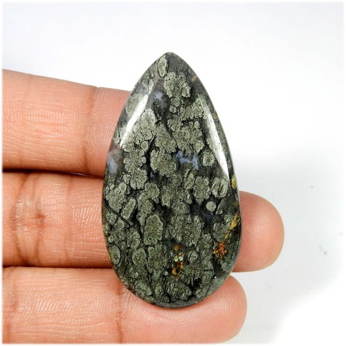Cabochon poli marcassite - , gris