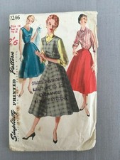 Original années 50 Simplicité 1246 Miss 1 pièce robe jupe chemisier buste 32"