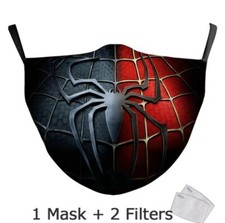 Masques Spiderman Avengers Tissu Lavable et réutilisable Avec Filtre lot 3 piece