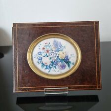 Tableau MINIATURE Bouquet de Fleurs Daté 1859 French Hand Painted Flowers 19thC