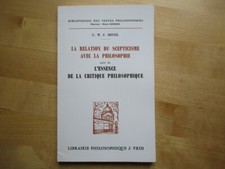 RELATION DU SCEPTICISME AVEC PHILOSOPHIE - ESSENCE CRITIQUE PHILOSOPHIQUE HEGEL